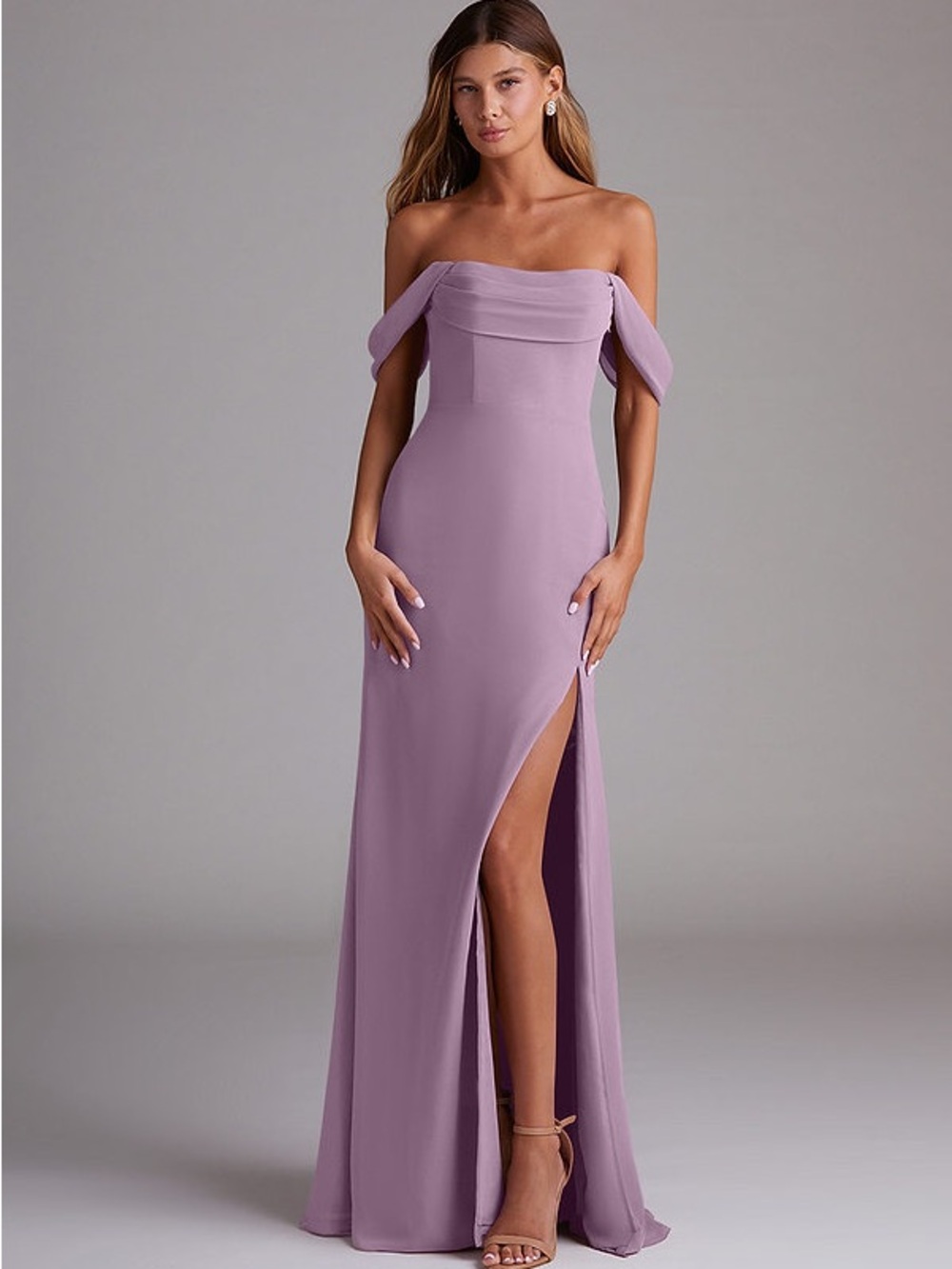 Azazie Saige Chiffon Dress in Wisteria